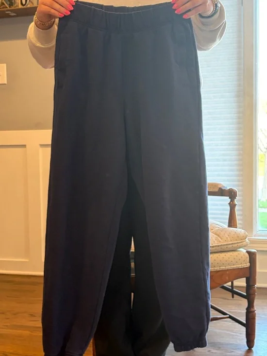 Aerie Navy Women's Elastic Waist Jogger Pants - Picture 3 of 3